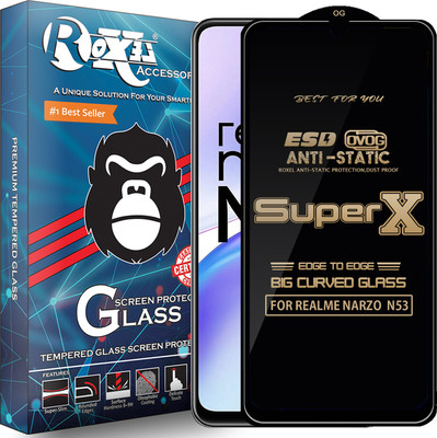 Roxel Edge To Edge Tempered Glass for REALME NARZO N53(Pack of 1)