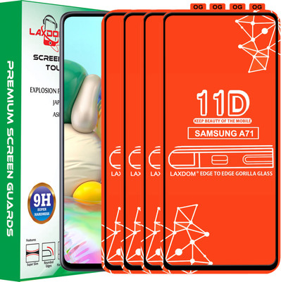 Laxdom Edge To Edge Tempered Glass for SAMSUNG GALAXY A71(Pack of 4)
