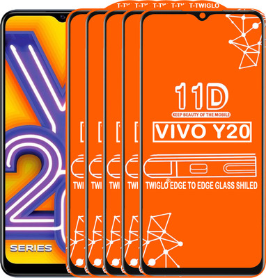 TWIGLO Edge To Edge Tempered Glass for VIVO Y20(Pack of 5)