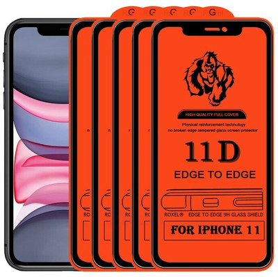 EXISITERS Edge To Edge Tempered Glass for Apple Iphone 11(Pack of 5)