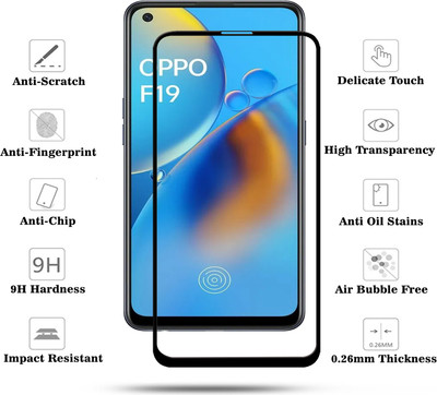 Laxdom Edge To Edge Tempered Glass for OPPO F19(Pack of 2)