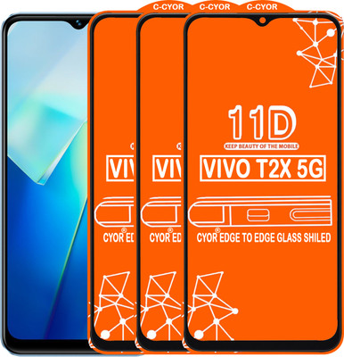 CYOR Edge To Edge Tempered Glass for VIVO T2X 5G(Pack of 3)