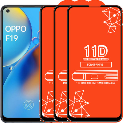 Roxel Edge To Edge Tempered Glass for Oppo F19(Pack of 3)