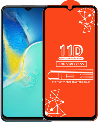 Roxel Edge To Edge Tempered Glass for Vivo Y15S(Pack of 1)