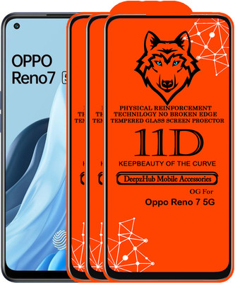 CRodible Edge To Edge Tempered Glass for OPPO Reno7 5G(Pack of 3)
