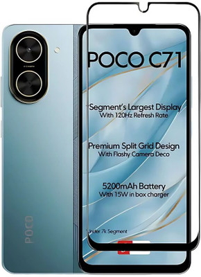 MobiWay Edge To Edge Tempered Glass for Poco C71 5G, Poco C71, temp6(Pack of 1)