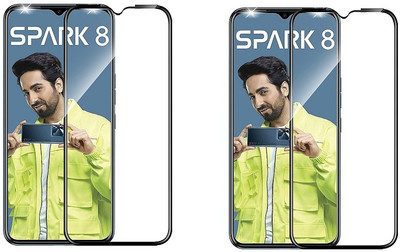 NIMMIKA ENTERPRISES Edge To Edge Tempered Glass for Tecno Spark 8 D+ Tempered Glass(Pack of 2)