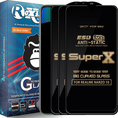 Roxel Edge To Edge Tempered Glass for REALME NARZO 10(Pack of 3)