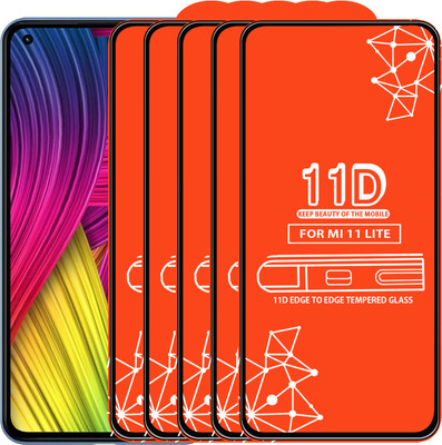 Roxel Edge To Edge Tempered Glass for Mi 11 Lite(Pack of 5)