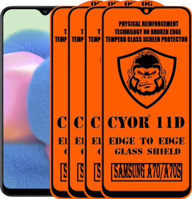 CYOR Edge To Edge Tempered Glass for SAMSUNG A70(Pack of 4)
