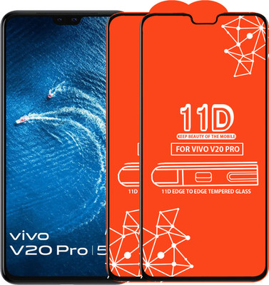 Qyist Edge To Edge Tempered Glass for Vivo V20 Pro(Pack of 2)