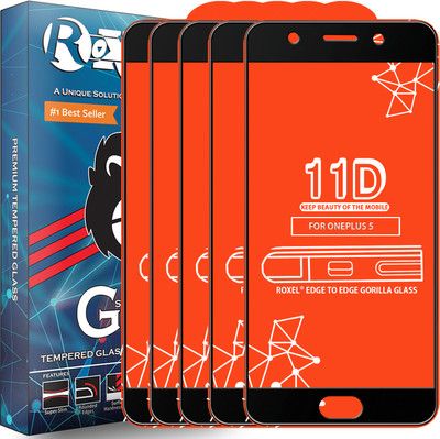 Roxel Edge To Edge Tempered Glass for OnePlus 5(Pack of 5)