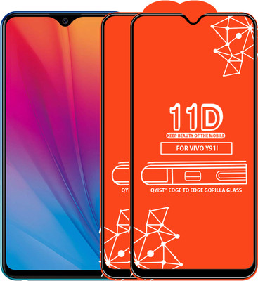 Qyist Edge To Edge Tempered Glass for Vivo Y91I(Pack of 2)