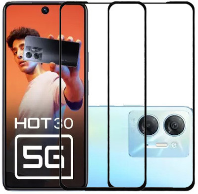 ojucase Edge To Edge Tempered Glass for Infinix HOT 20 Play(Pack of 2)