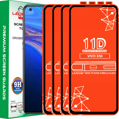 Laxdom Edge To Edge Tempered Glass for VIVO X50(Pack of 4)