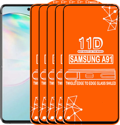 TWIGLO Edge To Edge Tempered Glass for SAMSUNG A91(Pack of 5)