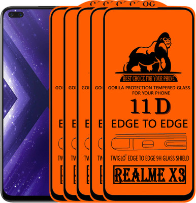 CYOR Edge To Edge Tempered Glass for REALME X3(Pack of 5)
