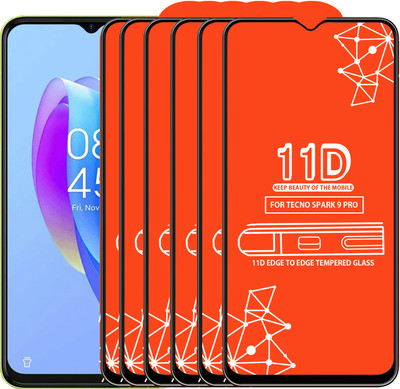 Qyist Edge To Edge Tempered Glass for Tecno Spark 9 Pro(Pack of 6)