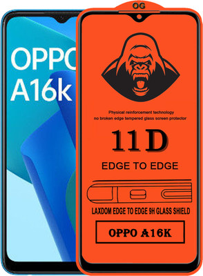 Laxdom Edge To Edge Tempered Glass for OPPO A16K(Pack of 1)