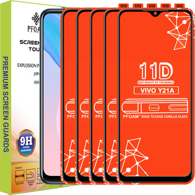 PFOAM Edge To Edge Tempered Glass for VIVO Y21A(Pack of 5)
