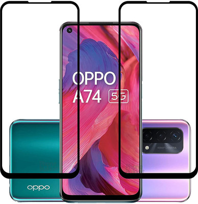 NIMMIKA ENTERPRISES Edge To Edge Tempered Glass for Oppo A74 5G(High-quality material | Complete coverage | Ultra-thin design | D+ technology coating)(Pack of 2)