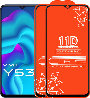 Qyist Edge To Edge Tempered Glass for Vivo Y53S 2020(Pack of 2)