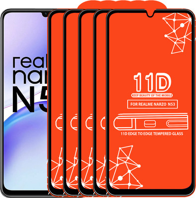 Roxel Edge To Edge Tempered Glass for Realme Narzo N53(Pack of 5)