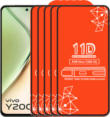 PikTrue Edge To Edge Tempered Glass for Vivo Y200 5G(Pack of 5)