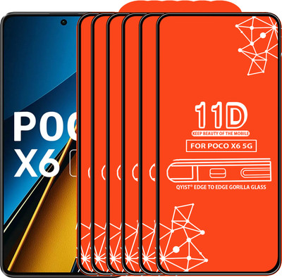 Qyist Edge To Edge Tempered Glass for POCO X6 5G(Pack of 6)