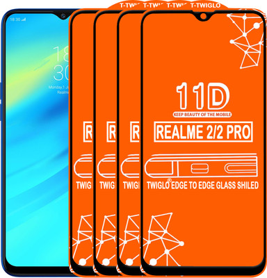 TWIGLO Edge To Edge Tempered Glass for Realme 2(Pack of 4)