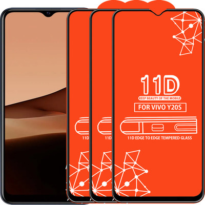 Qyist Edge To Edge Tempered Glass for Vivo Y20S(Pack of 3)