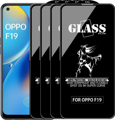 Qyist Edge To Edge Tempered Glass for OPPO F19(Pack of 4)