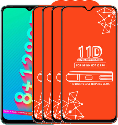 Roxel Edge To Edge Tempered Glass for Infinix Hot 12 Pro(Pack of 4)