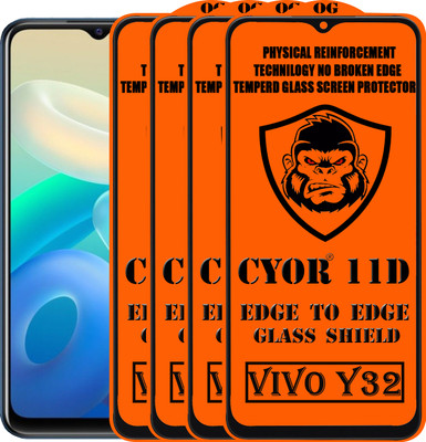 CYOR Edge To Edge Tempered Glass for VIVO Y32(Pack of 4)