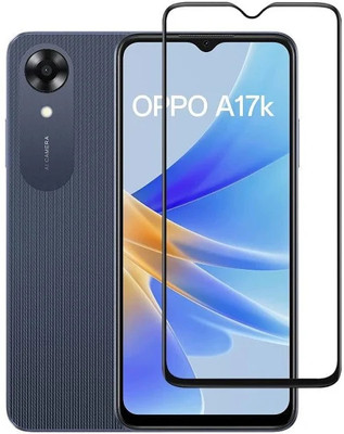 NaturalBuy Edge To Edge Tempered Glass for Oppo A17K-Premium Tempered Glass Screen Protector Slim 9H Hard 2.5D with Full Installation Kit(Pack of 1)