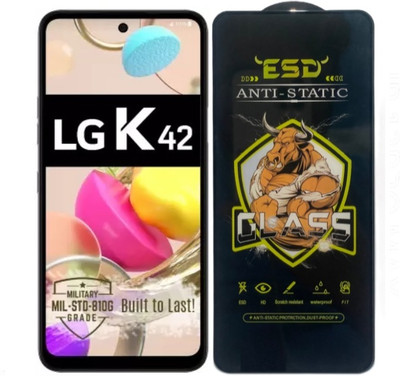 TELESHIELD Edge To Edge Tempered Glass for LG K42, ESD Glass, ESD Protector, Edge to Edge, Screen Protector(Pack of 1)