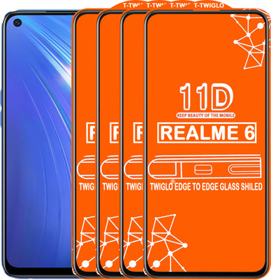 TWIGLO Edge To Edge Tempered Glass for REALME 6(Pack of 4)