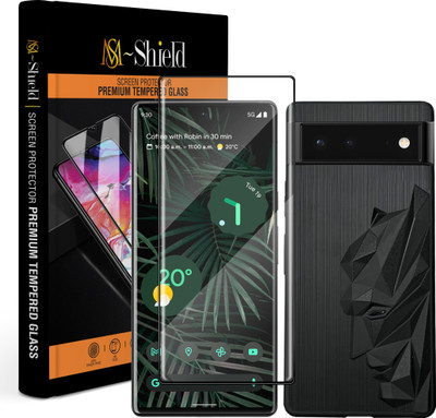 MS-Shield Edge To Edge Tempered Glass for Google Pixel 6, With Soft Silicone Frosted Batman Series 360° Camera Protection Case Cover(Pack of 1)