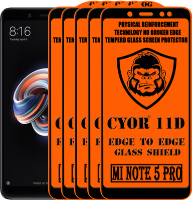 CYOR Edge To Edge Tempered Glass for Mi Redmi Note 5 Pro(Pack of 5)