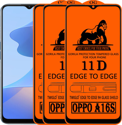 TWIGLO Edge To Edge Tempered Glass for OPPO A16S(Pack of 3)
