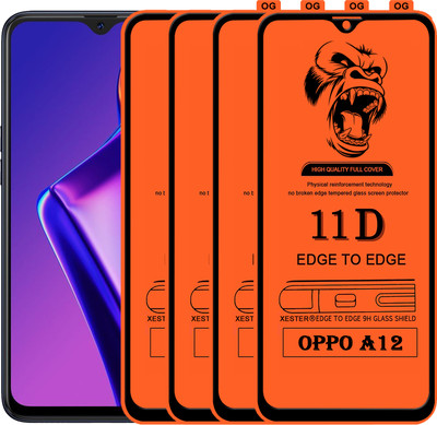 PFOAM Edge To Edge Tempered Glass for OPPO A12(Pack of 4)