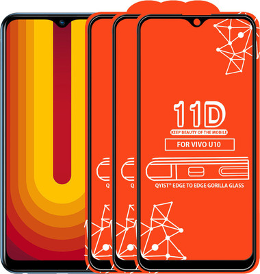 Qyist Edge To Edge Tempered Glass for Vivo U10(Pack of 3)