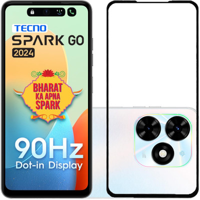 ojucase Edge To Edge Tempered Glass for TECNO Spark Go 2024(Pack of 1)