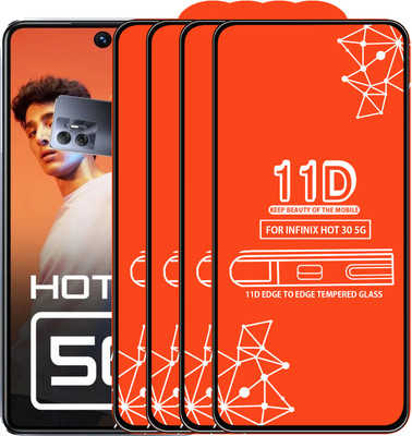 Qyist Edge To Edge Tempered Glass for Infinix Hot 30 5G(Pack of 4)