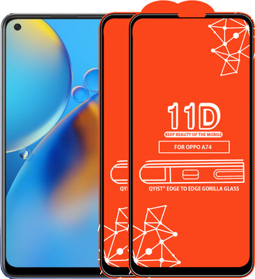 Qyist Edge To Edge Tempered Glass for Oppo A74(Pack of 2)