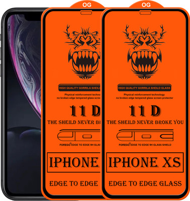 Forego Edge To Edge Tempered Glass for Apple iPhone XS(Pack of 2)