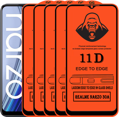 Laxdom Edge To Edge Tempered Glass for REALME NARZO 30A(Pack of 5)