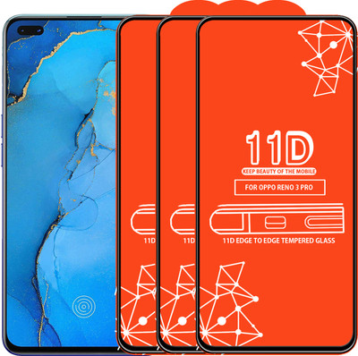 Qyist Edge To Edge Tempered Glass for Oppo Reno 3 Pro(Pack of 3)