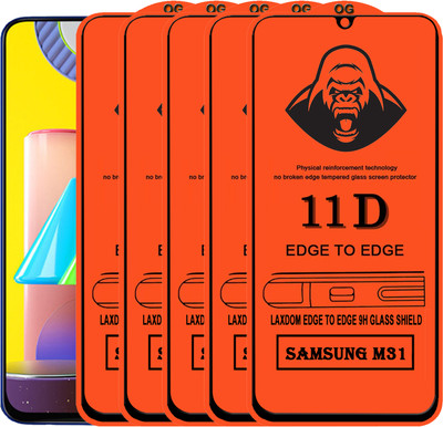 Laxdom Edge To Edge Tempered Glass for SAMSUNG GALAXY M31(Pack of 5)