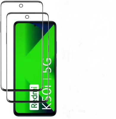 NaturalBuy Edge To Edge Tempered Glass for Redmi K50i 5G-| / Tempered Glass | Screen Protector Full HD Quality Tempered Glass Anti-Scratch Edge to Edge Coverage with Easy Installation Kit (Black) |(Pack of 2)